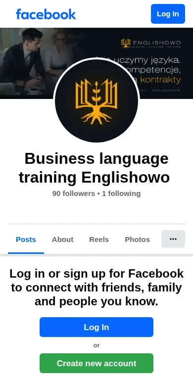 Zrzut ekranu strony: Facebook — ENGLISHOWO